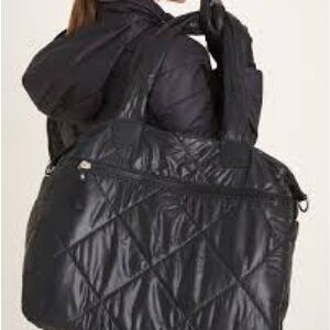 NEW Large Black Quilted Puffer Travel Overnight Weekender Bag by Chico’s